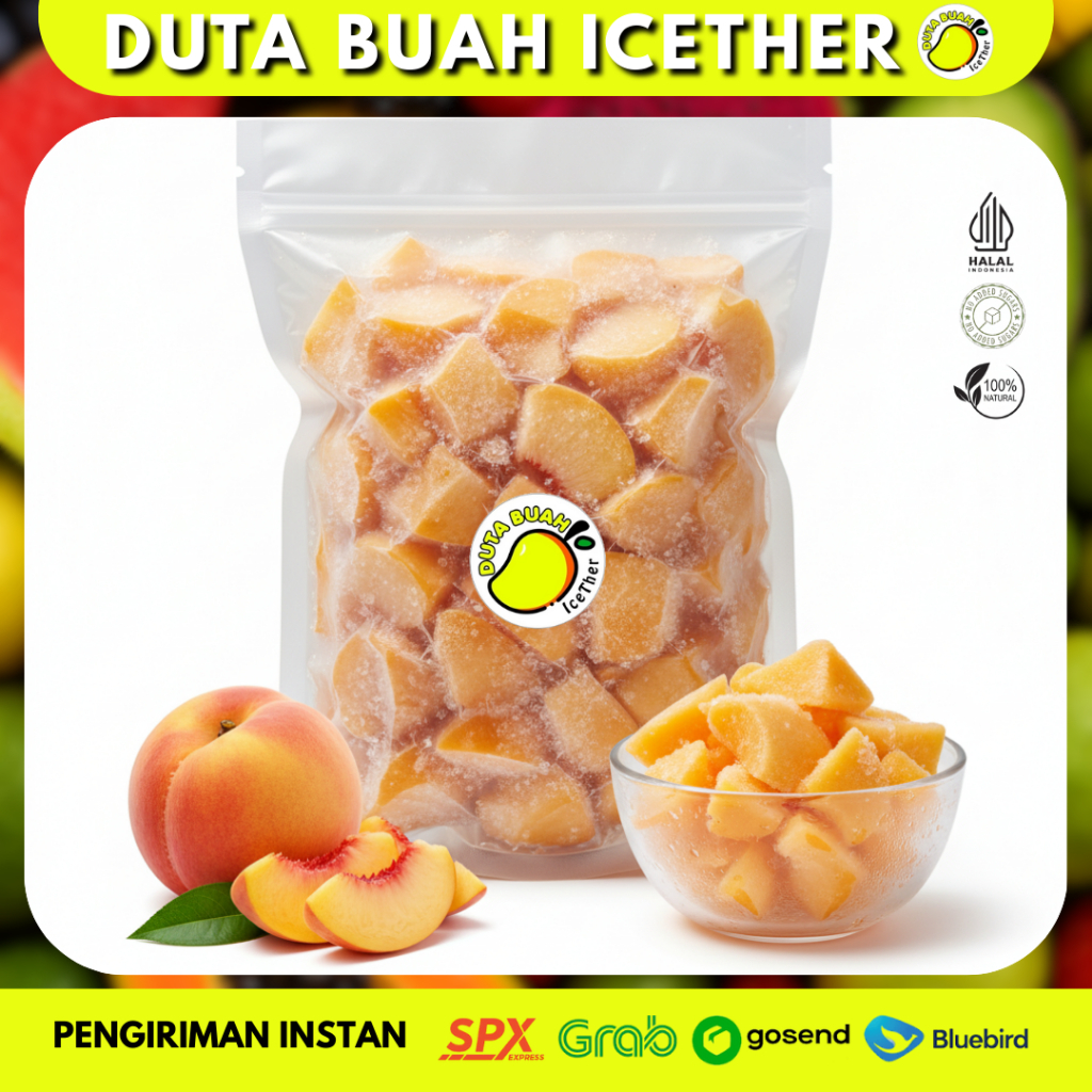 Peach Frozen Fruit 1Kg – Buah Beku Segar Siap Konsumsi  | Duta Buah Icether Bandung