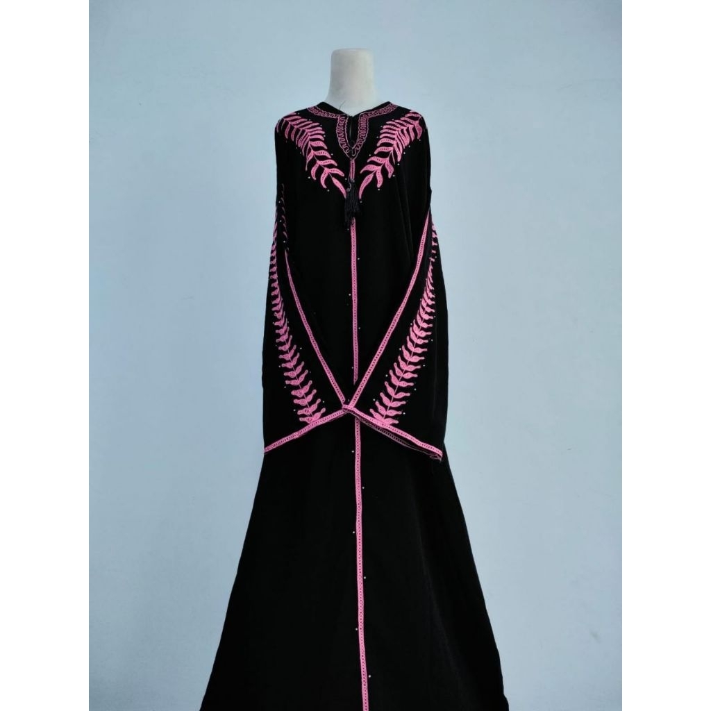 ABAYA BLUS ARAB PAYET | ABAYA SHOLAT JETBLACK