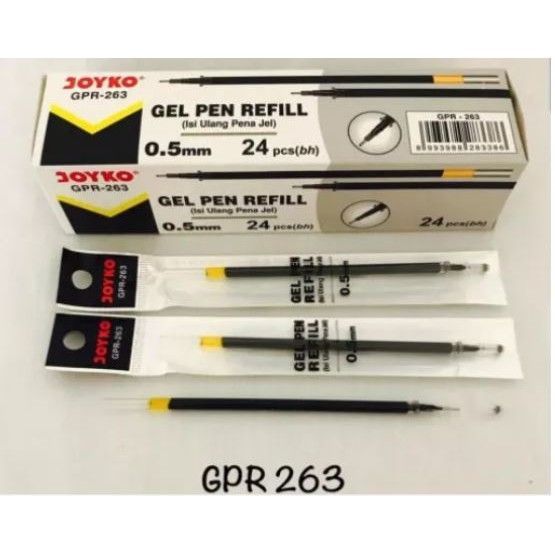 Refill Pulpen Gel Joyko GPR-203 0.5mm Tip Needle - Hitam, Biru