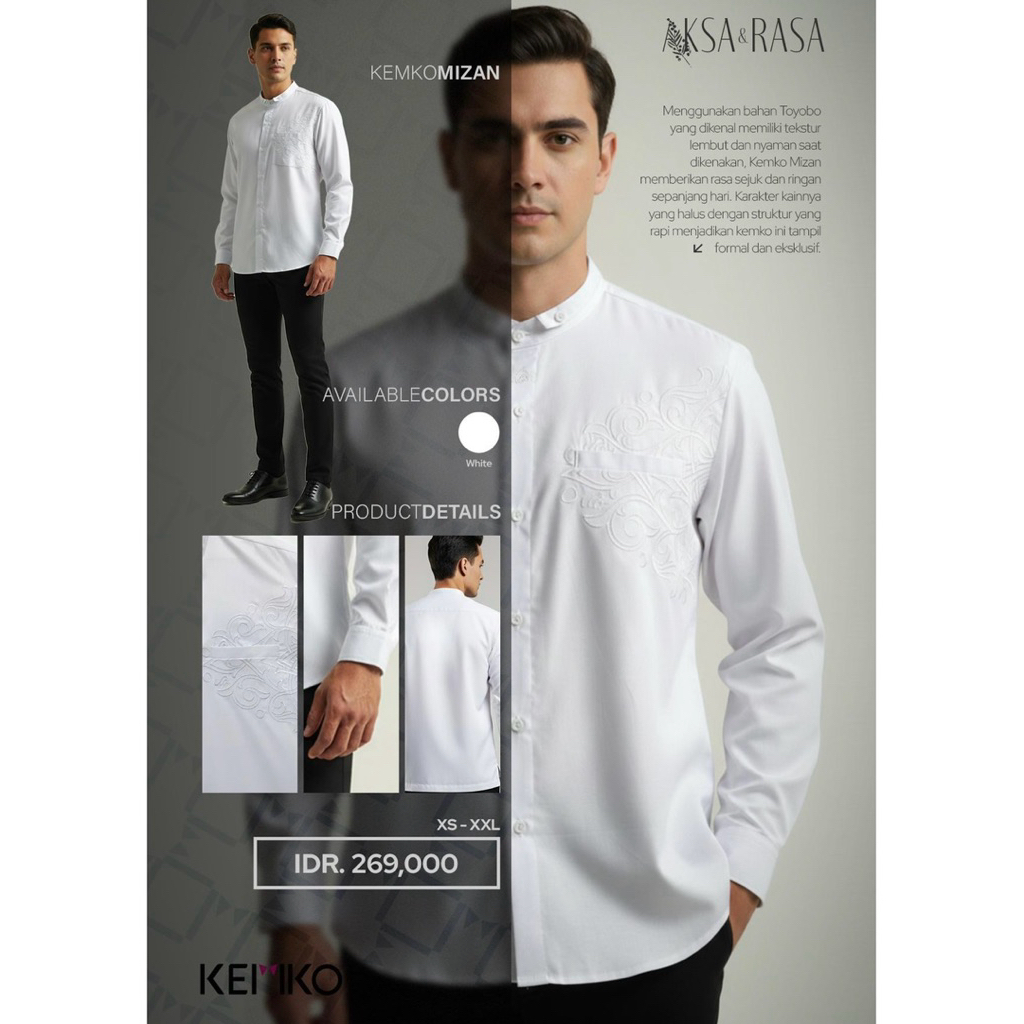 RABBANI ORIGINAL - baju koko putih LENGAN PENDEK & LENGAN PANJANG