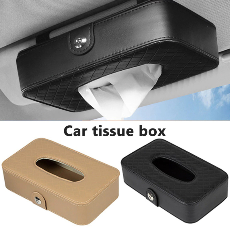 Kotak tisu mobil, tempat tisu mobil dari kulit, kotak tisu gantung, adaptor jok multifungsi.