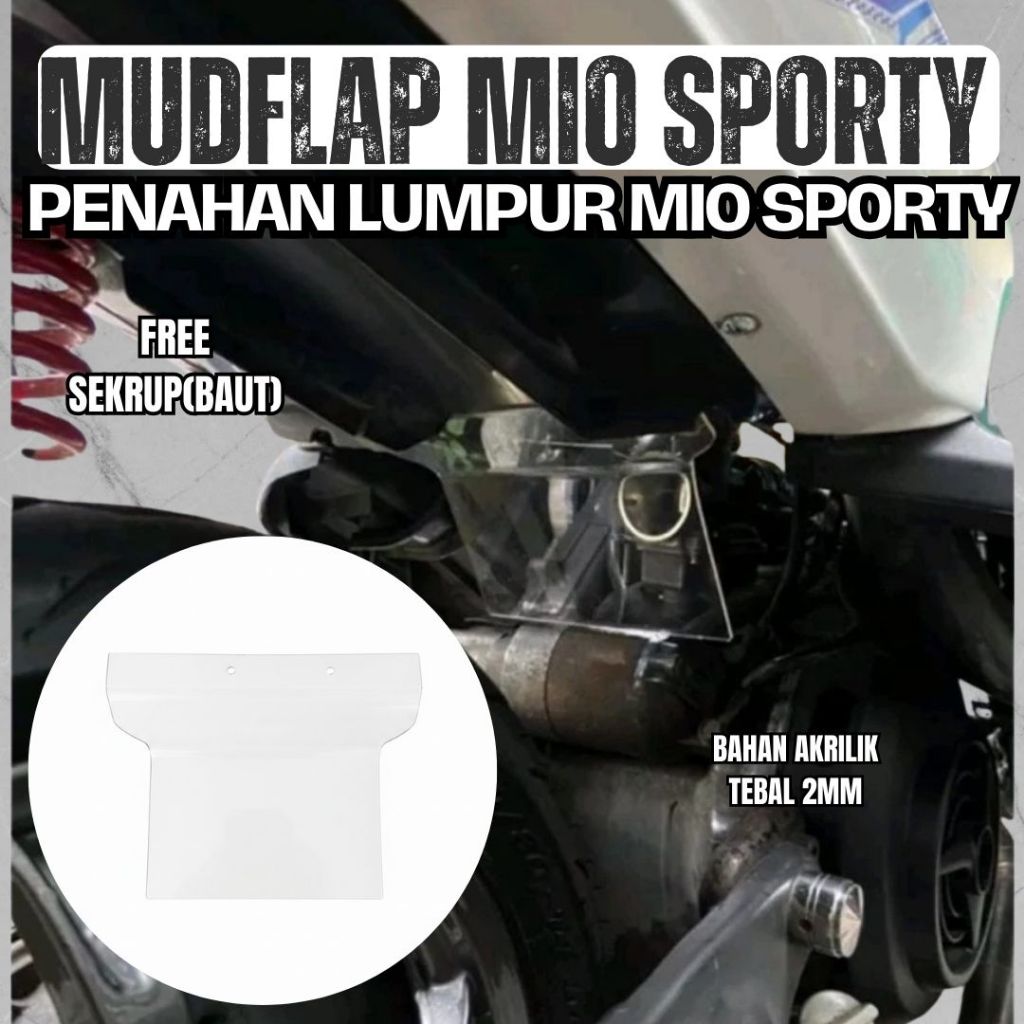 MUDFLAP PENAHAN LUMPUR MIO SPORTY / MUDFLAP MIO SPORTY / PELINDUNG LUMPUR MIO BAHAN AKRILIK