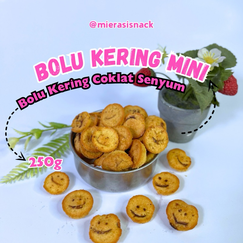 Cemilan Bolu Kering Mini Smile 250g | makanan ringan | snack kiloan | roti kering enak