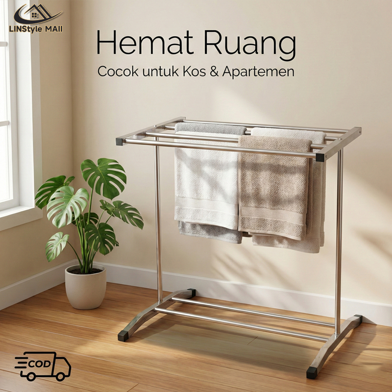 Jemuran Handuk Rak Handuk Kuat Kokoh Jemuran Handuk Stainless Jemuran Handuk Minimalis Rak Handuk