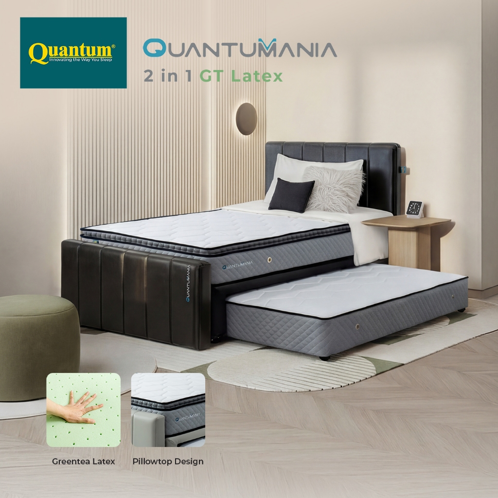 Quantumania 2 in 1 Greentea Latex / Kasur Latex Sorong Quantum