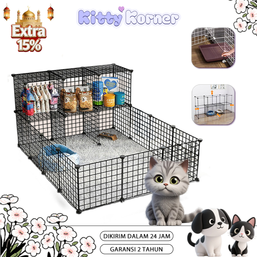 Kandang Kucing Tingkat Pagar Kucing Tinggi Kandang Kucing Kandang Hewan