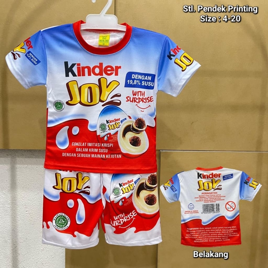 Setelan Jersey Anak Snack motif Kinderjoy Kekinian Viral