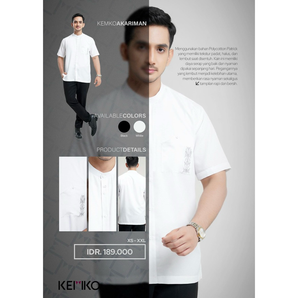 Rabbani - baju koko putih KEMKO PUTIH RABBANI LENGAN PANJANG & PENDEK