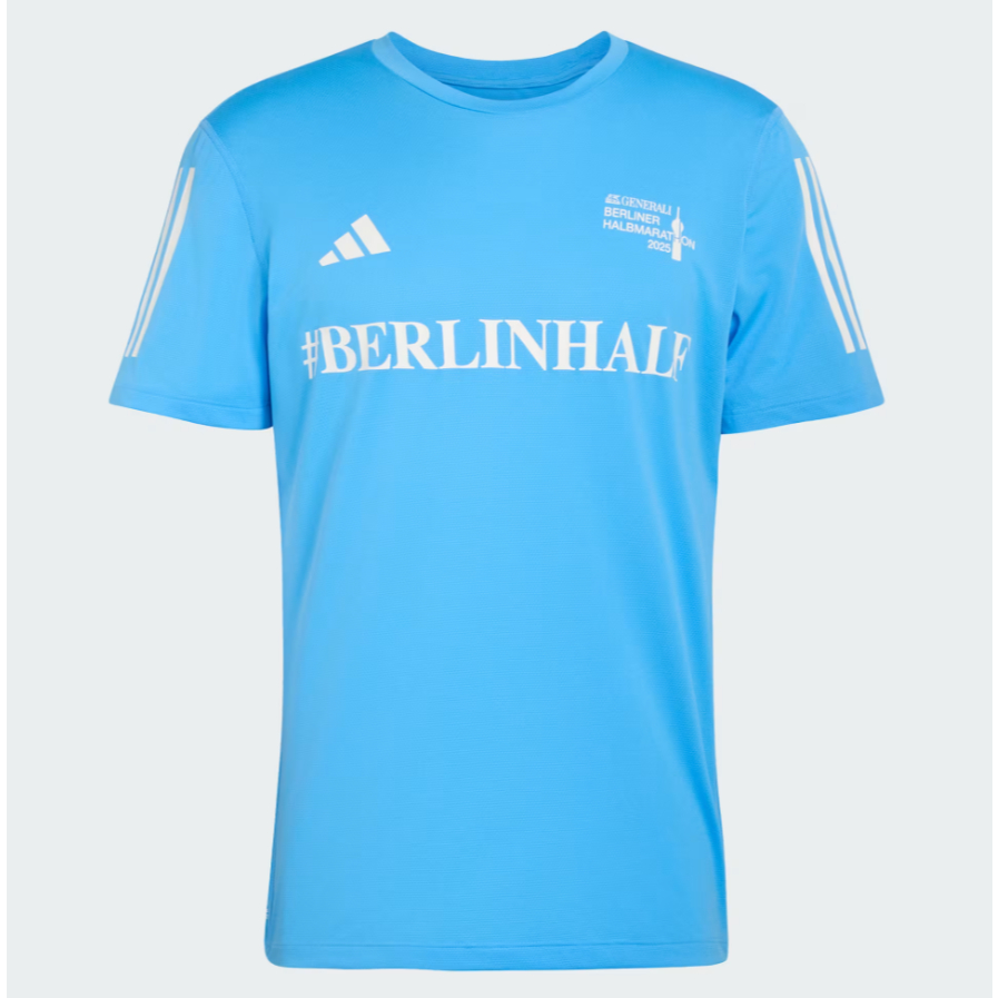 Kaos Sport Olahraga Unisex Adidas Berlin Half Marathon 2025 Aeroready Short Sleeve Running Original 