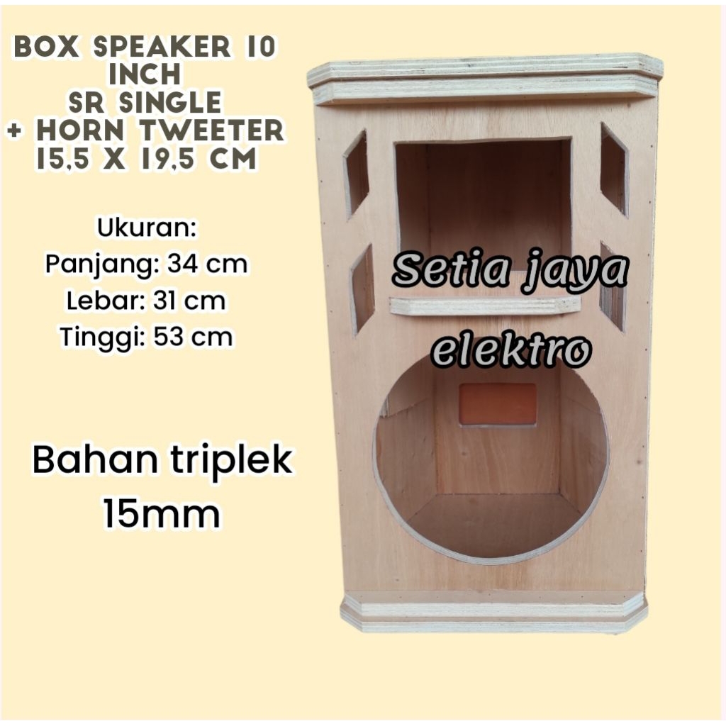 box speaker 10 inch model SR single + horn tweeter tebal 15mm