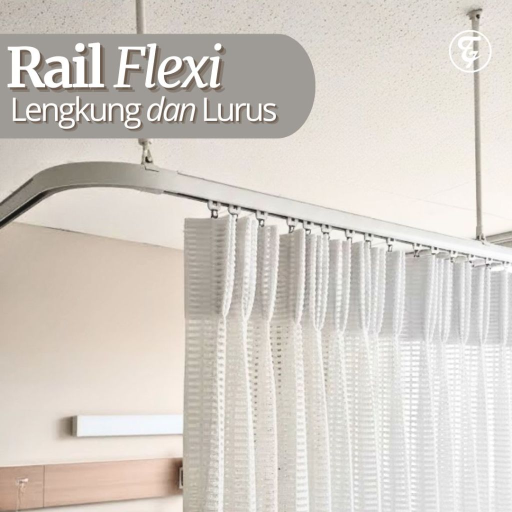 Tiang Gorden Rumah Sakit Rail Flexi Set Komplit Batang Lurus dan Lengkung
