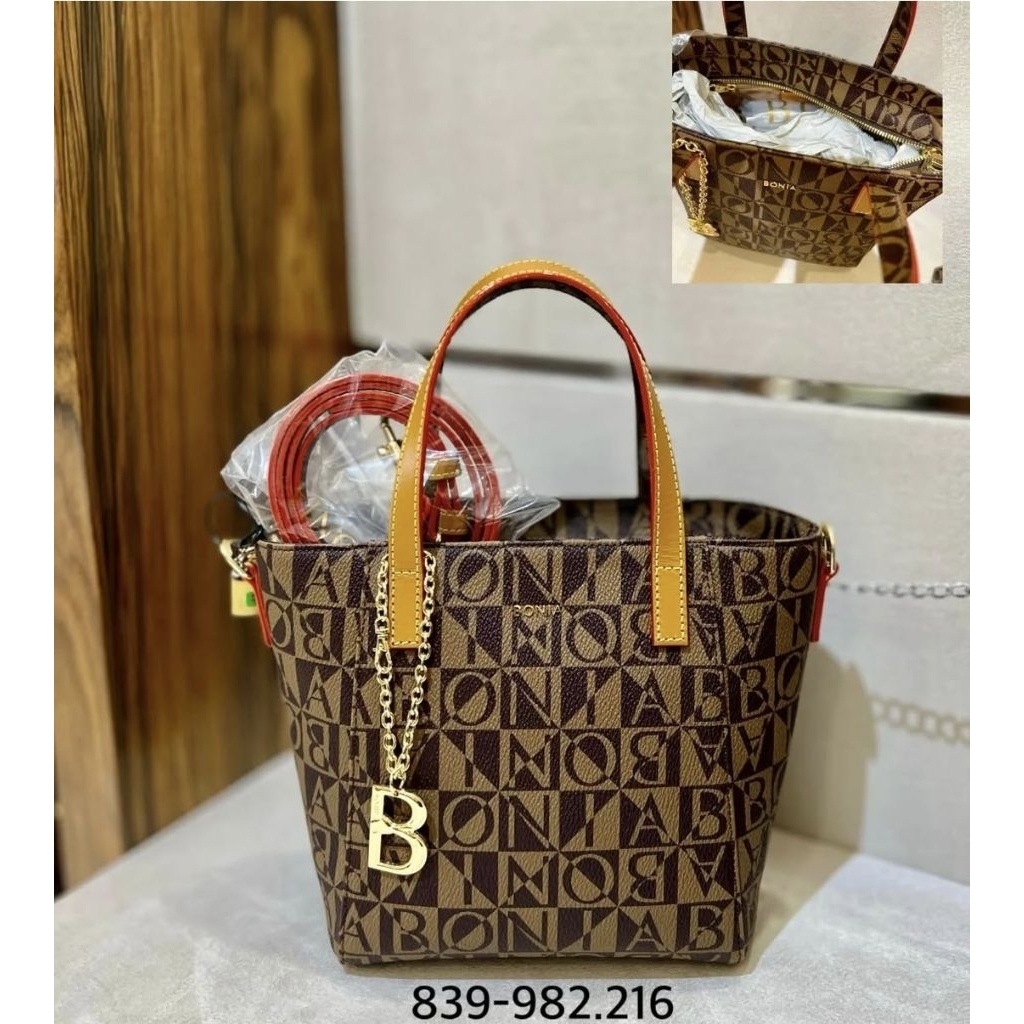 tas bonia originla sling tote bag monogram new arrival