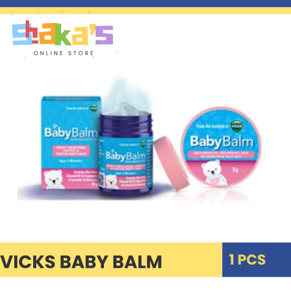 VICKS Baby Balm Salep Batuk Pilek Bayi Melembabkan Lidah Buaya Minyak Kelapa 8gr 20gr