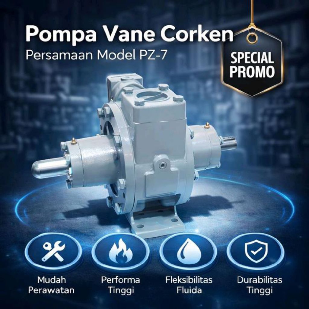 Vane Pump Corken Petroleum DN50 Model PZ-7 Rotary Pompa Corken 2 Shaft 2”Inch
