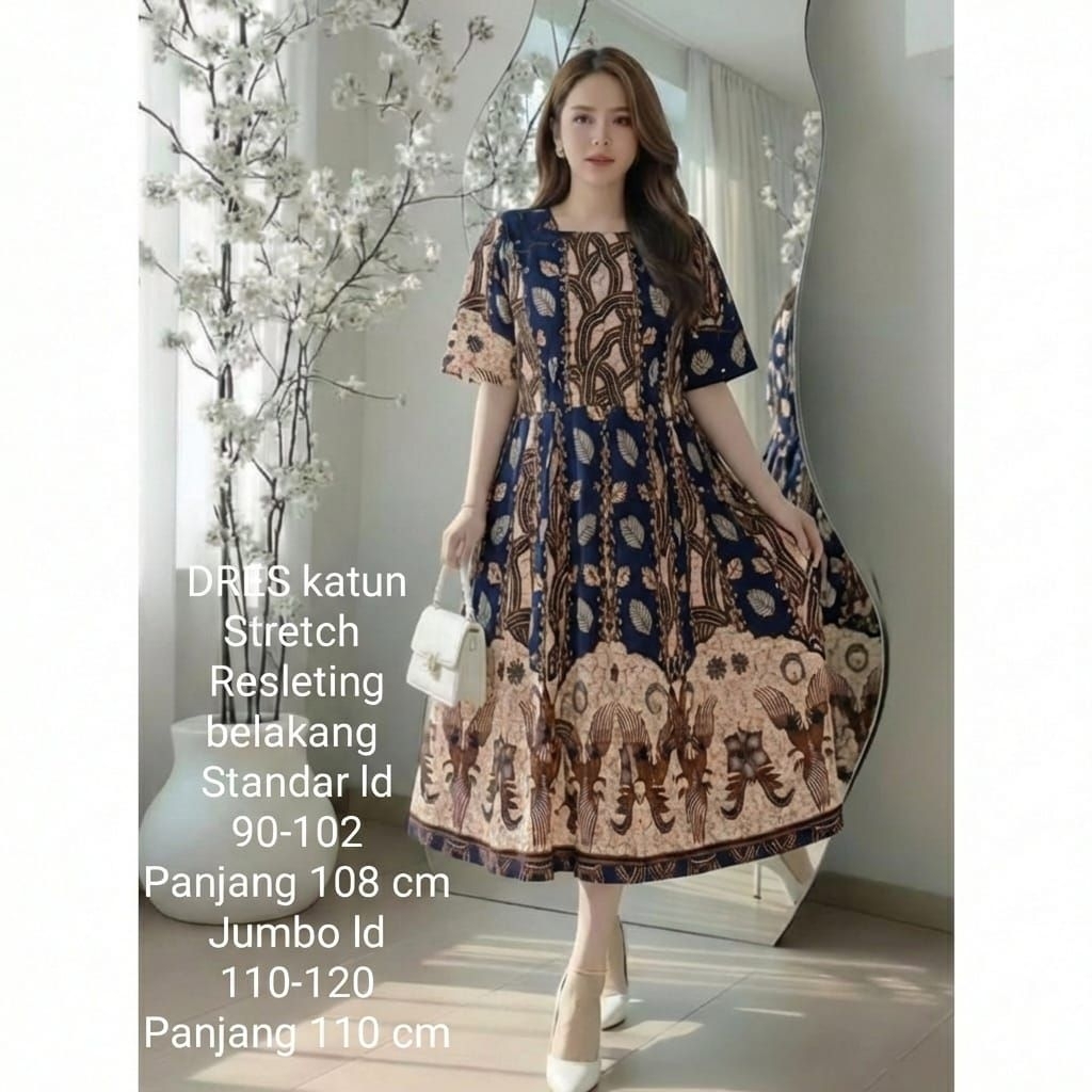 DRESS BATIK KATUN STRETCH PREMIUM