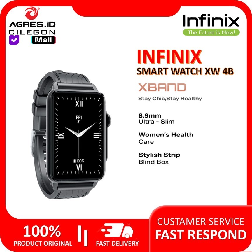 INFINIX SMARTWATCH XBAND XW4B 1.57 INCH FULL TOUCH HD  BATTERY 230 MAH Garansi Resmi Infinix Indones