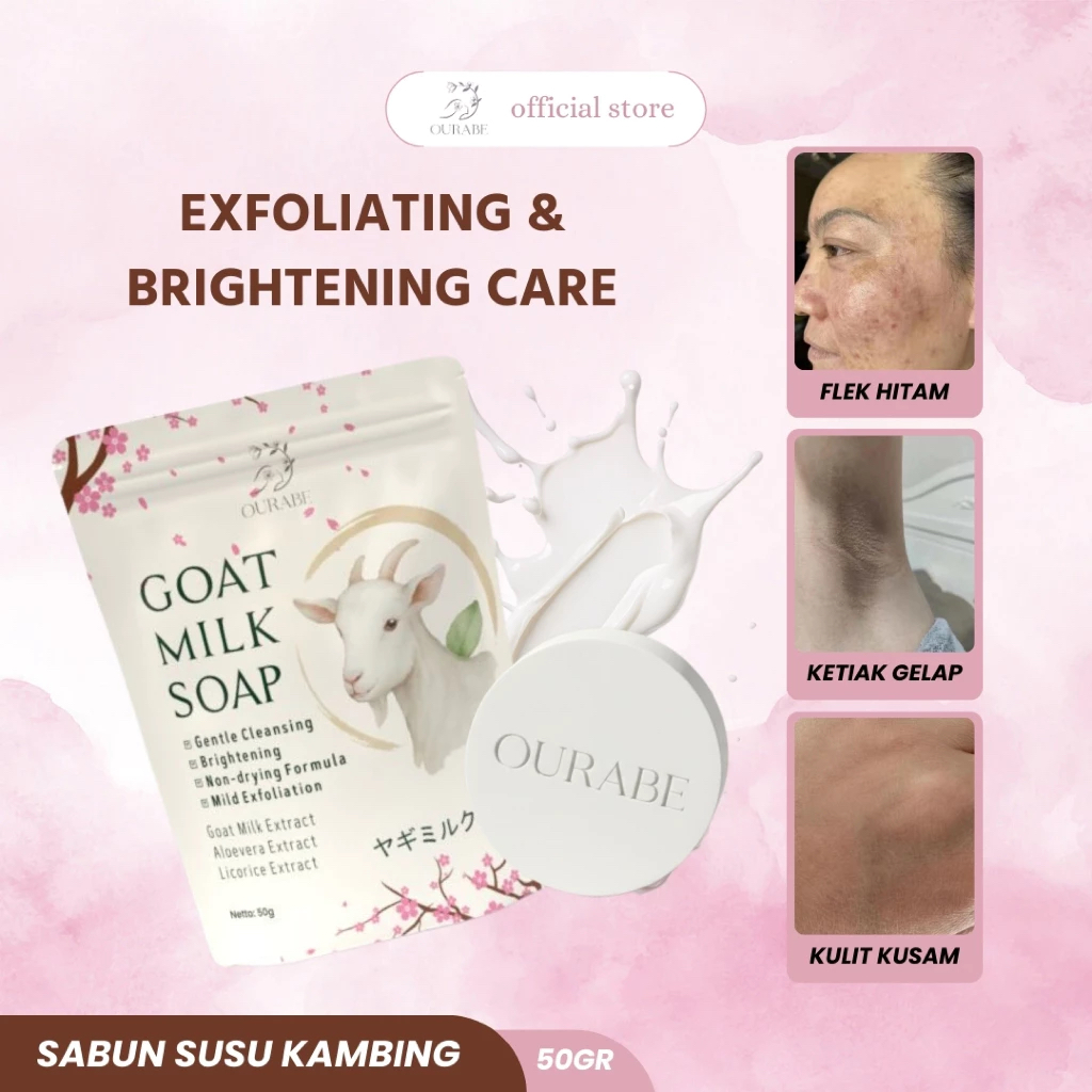 Ourabe Goat Milk Soap - Sabun Susu Kambing Brightening & Gentle Cleansing Formula Jepang