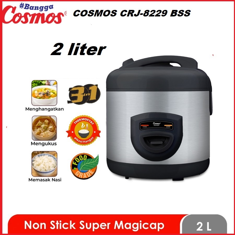 COSMOS CRJ-8229 BSS MagicCom / Magic Com Cosmos 2 Liter Anti Lengket Garansi Resmi