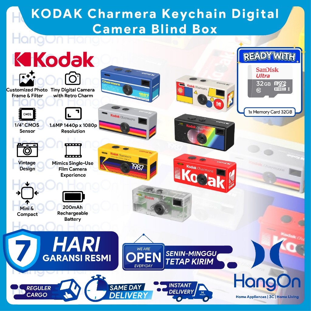 KODAK Charmera Keychain Digital Camera Blind Box Mini Kamera Tiny Camera with Retro Charm Key Chain 