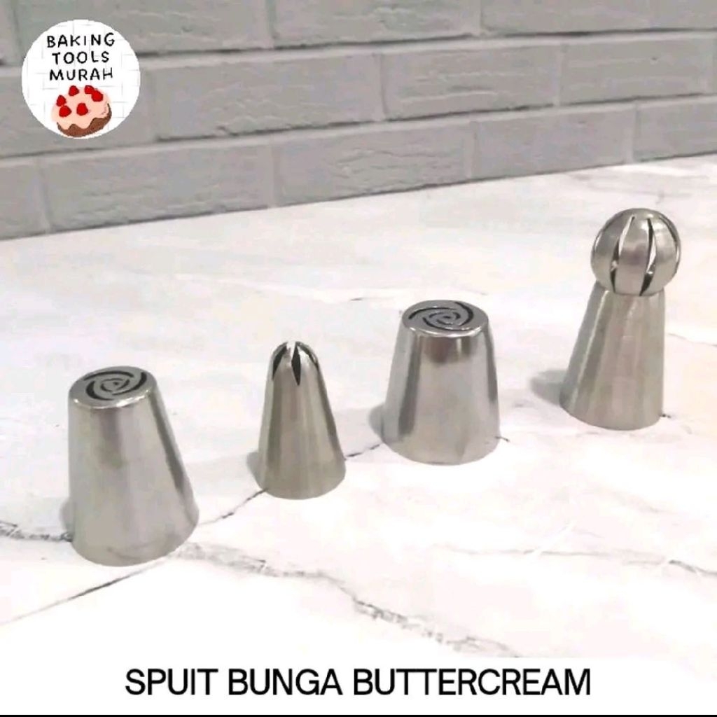 4 Set Spuit Bunga / Spuit Bunga Buttercream tulip mawar