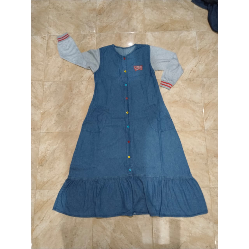 Preloved - Gamis denim/Dress denim/Busui Friendly