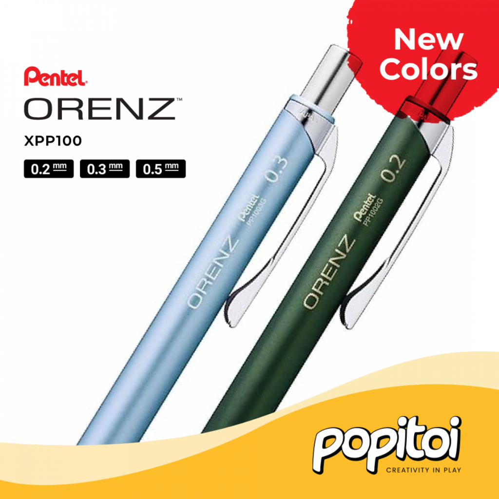 Pentel Orenz Metal Grip Mechanical Pencil  0.2 0.3 0.5 mm Pensil Mekanik Cetek