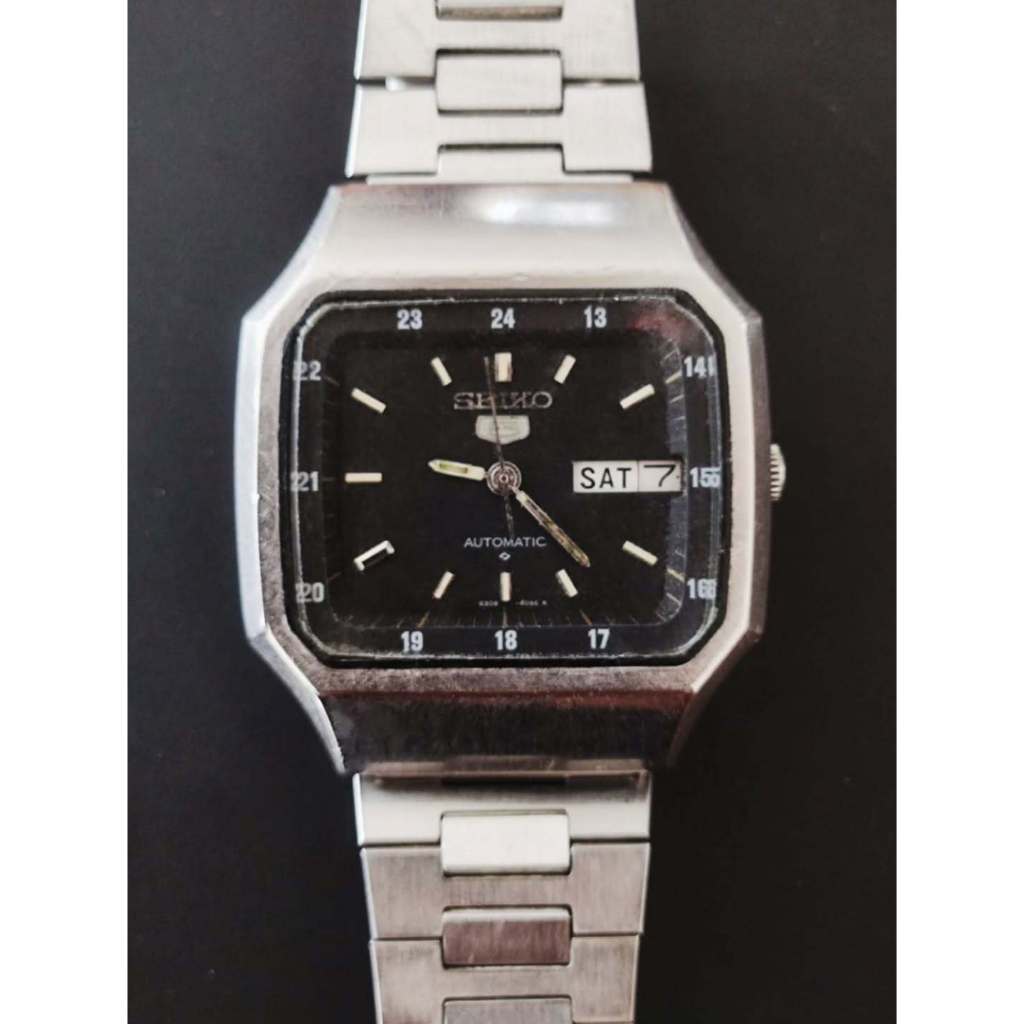 Seiko 5 Automatic 6309 Black Railway Jam Tangan Vintage