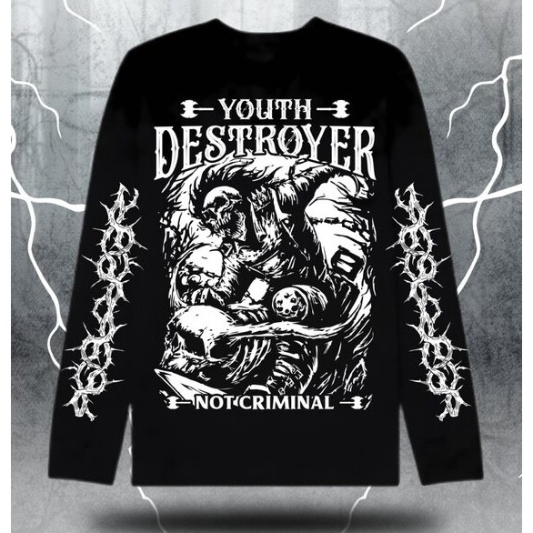 PROMO KAOS LENGAN PANJANG NETRAL YOUTH DESTROYER T-SHIRT LONGSLEEVE NETRAL