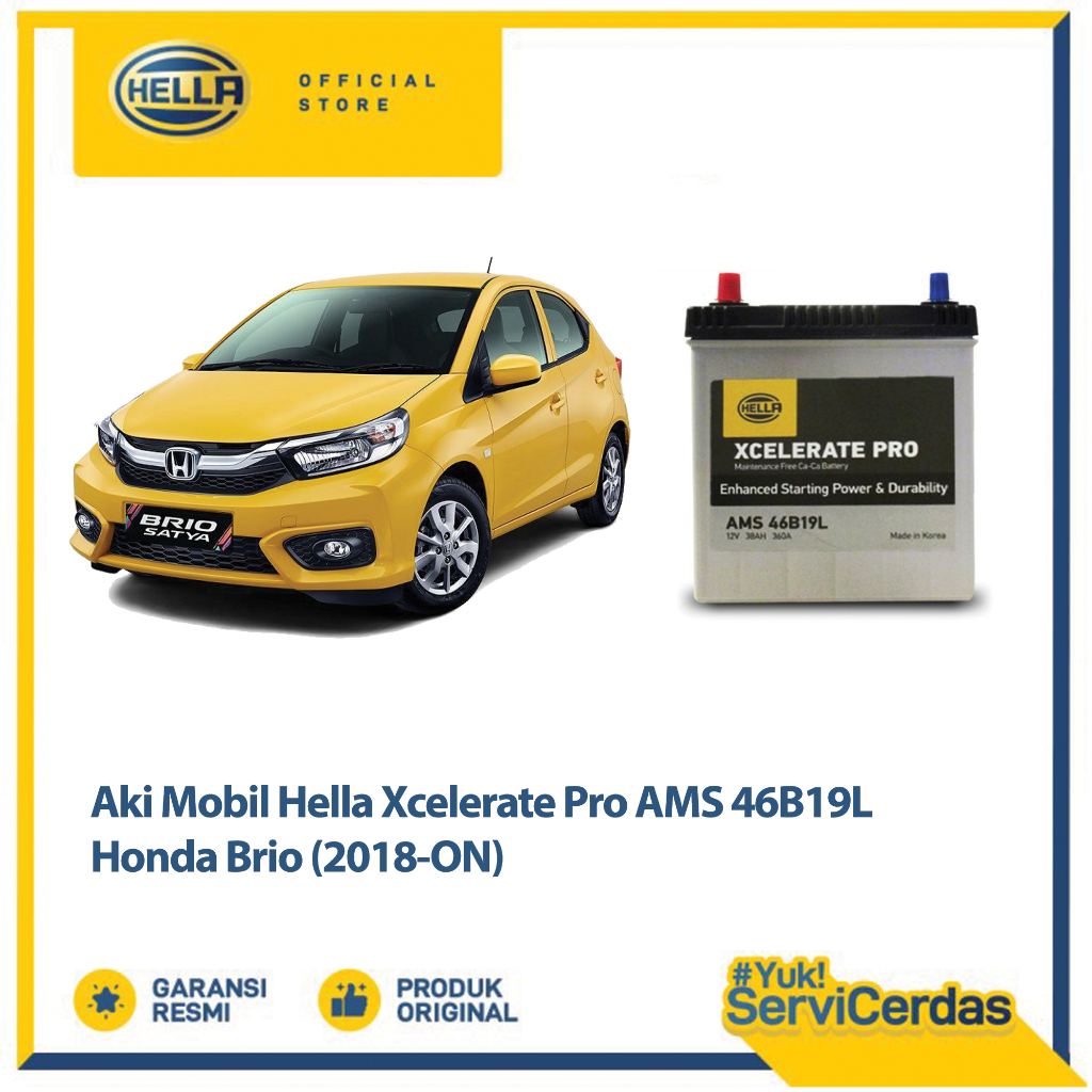 Aki Mobil Hella Honda Brio 2018 - Now XCELERATE PRO AMS NS40ZL - Aki Mobil Kering