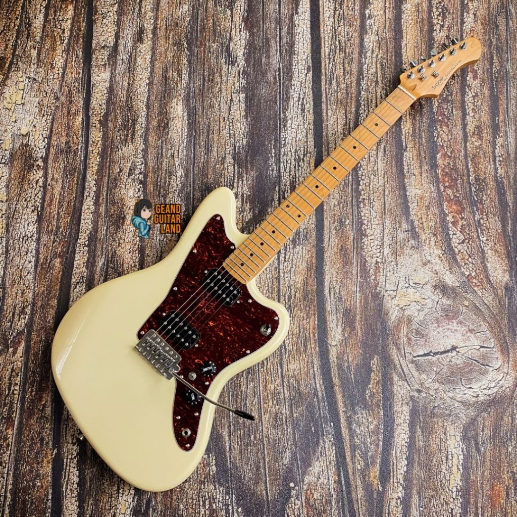 SQOE JM400 Roasted Maple Series Jazzmaster in Vintage White
