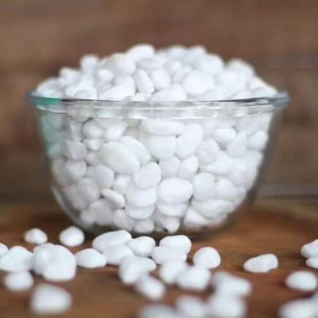 Batu kamper putih 1 kg, Batu putih kecil italy, batu hiasan taman