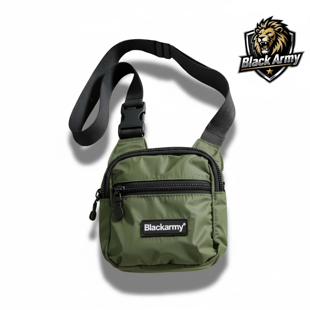 BLACK ARMY Tas Selempang Pria Wanita Cordura Waterproof Unisex Hijau Hitam