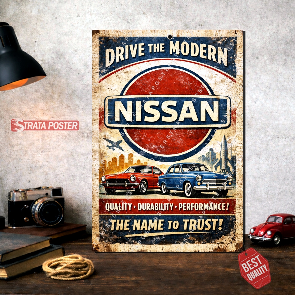 Poster Nissan Classic Retro Style – Dekorasi Dinding Unik & Estetik