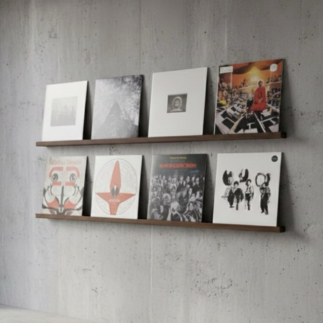 Rak Dinding Kayu Jati – Vinyl Record / Frame Ledge Shelf Minimalis Industrial