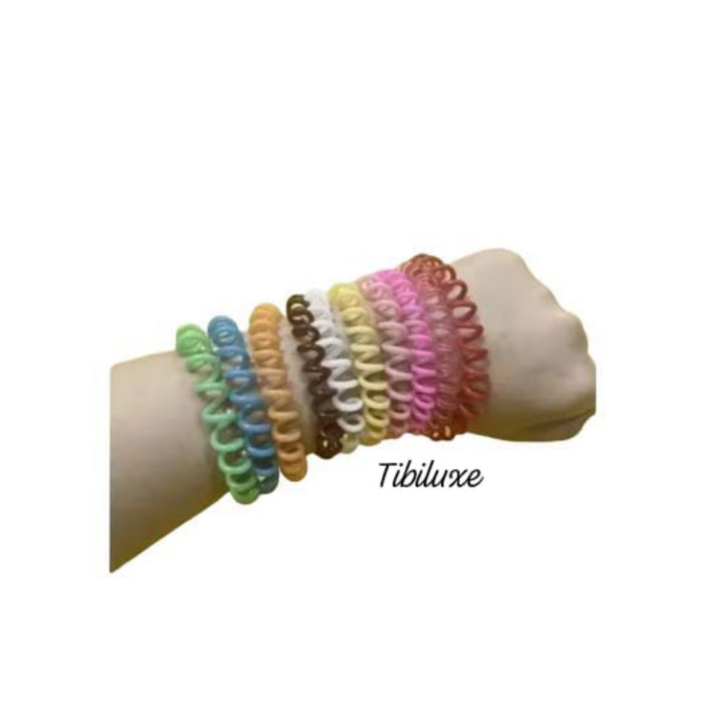 12 pcs / 1 LUSIN ikat rambut ulir / ikat rambut ulir aneka warna / karet rambut ulir / karet rambut 