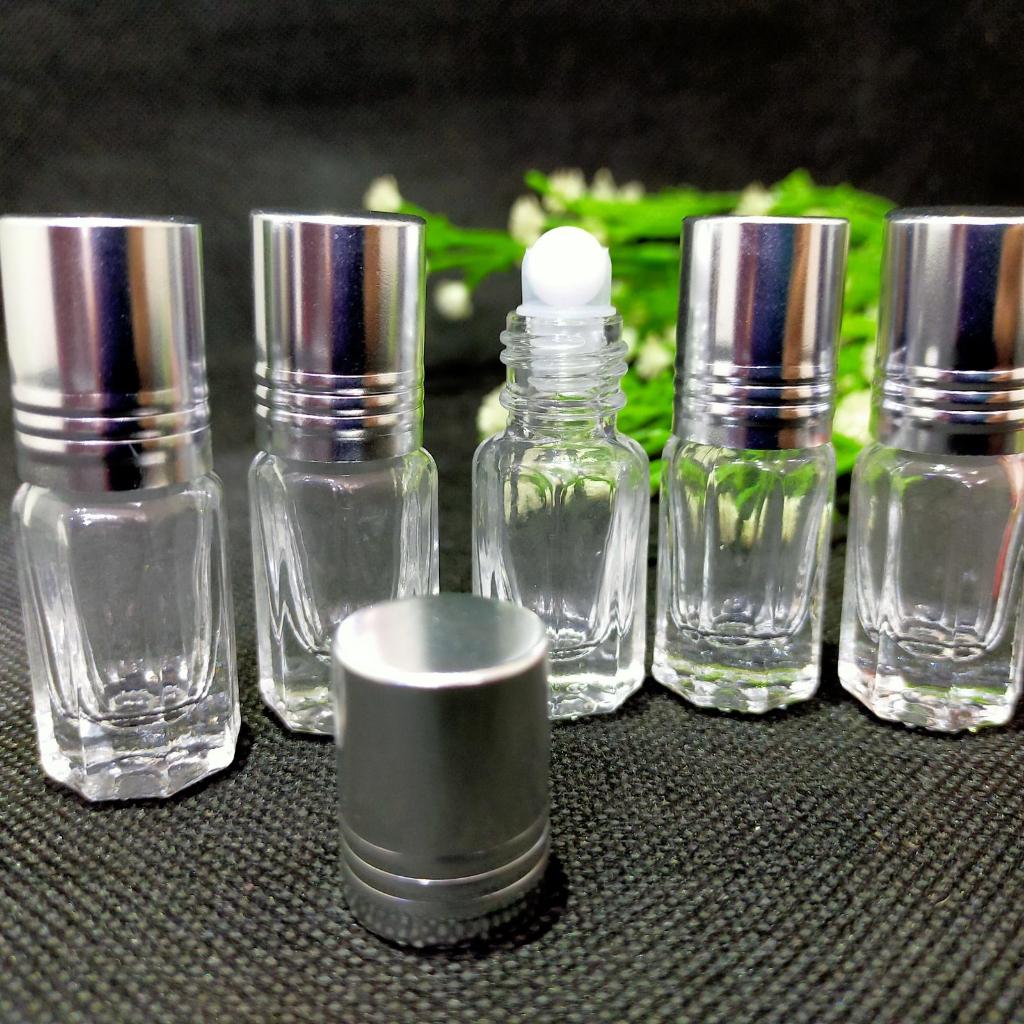 BOTOL PARFUM AL REHAB ROLL ON 3 ML TUTUP SILVER