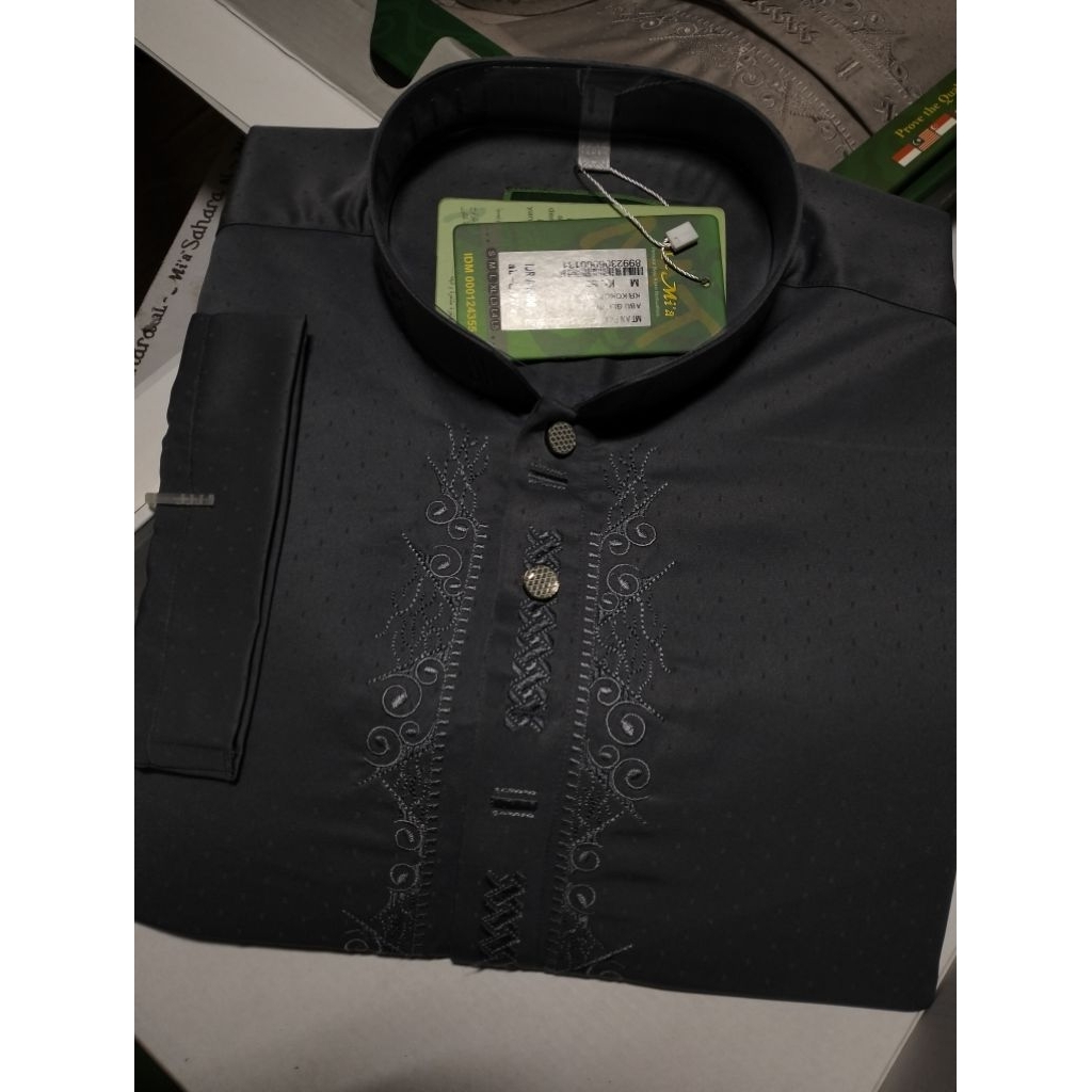 baju Koko almia lengan panjang polos warna 100% almia original