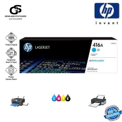 Toner HP LaserJet 416A Cyan W2041A Original untuk Printer M454 M479 Garansi Asli