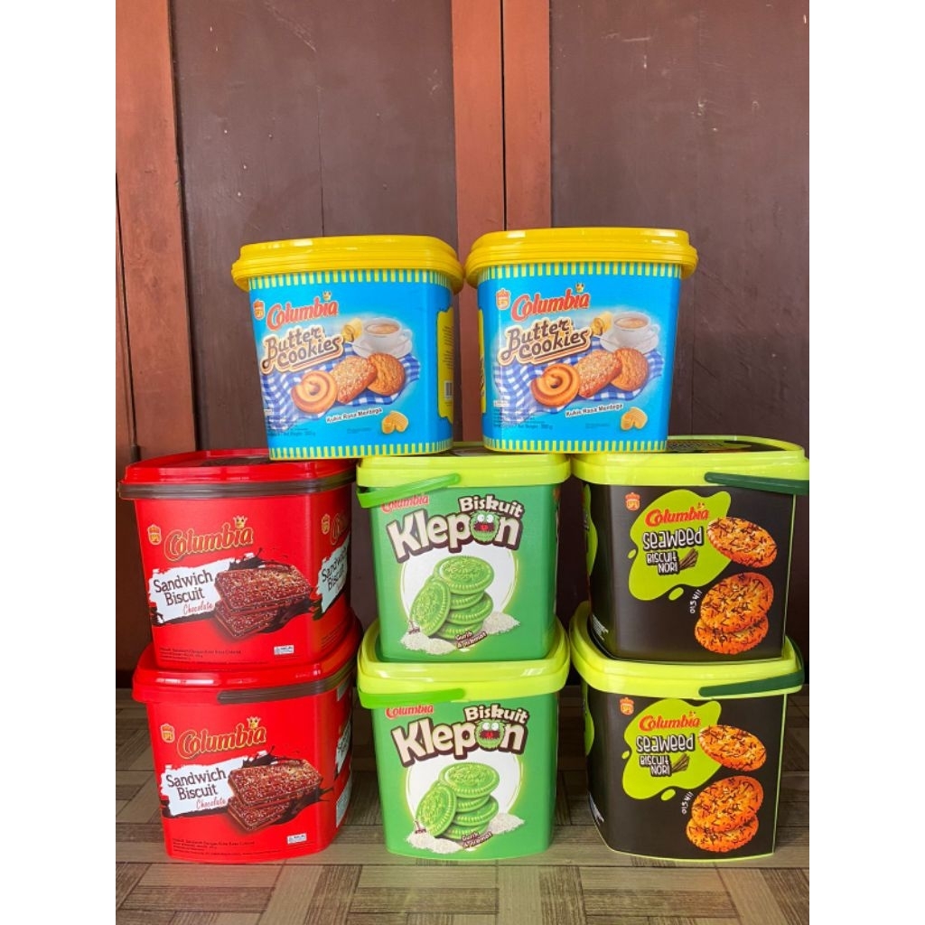 1 Dus isi 6 toples Columbia Timba Biskuit Segi 300gr