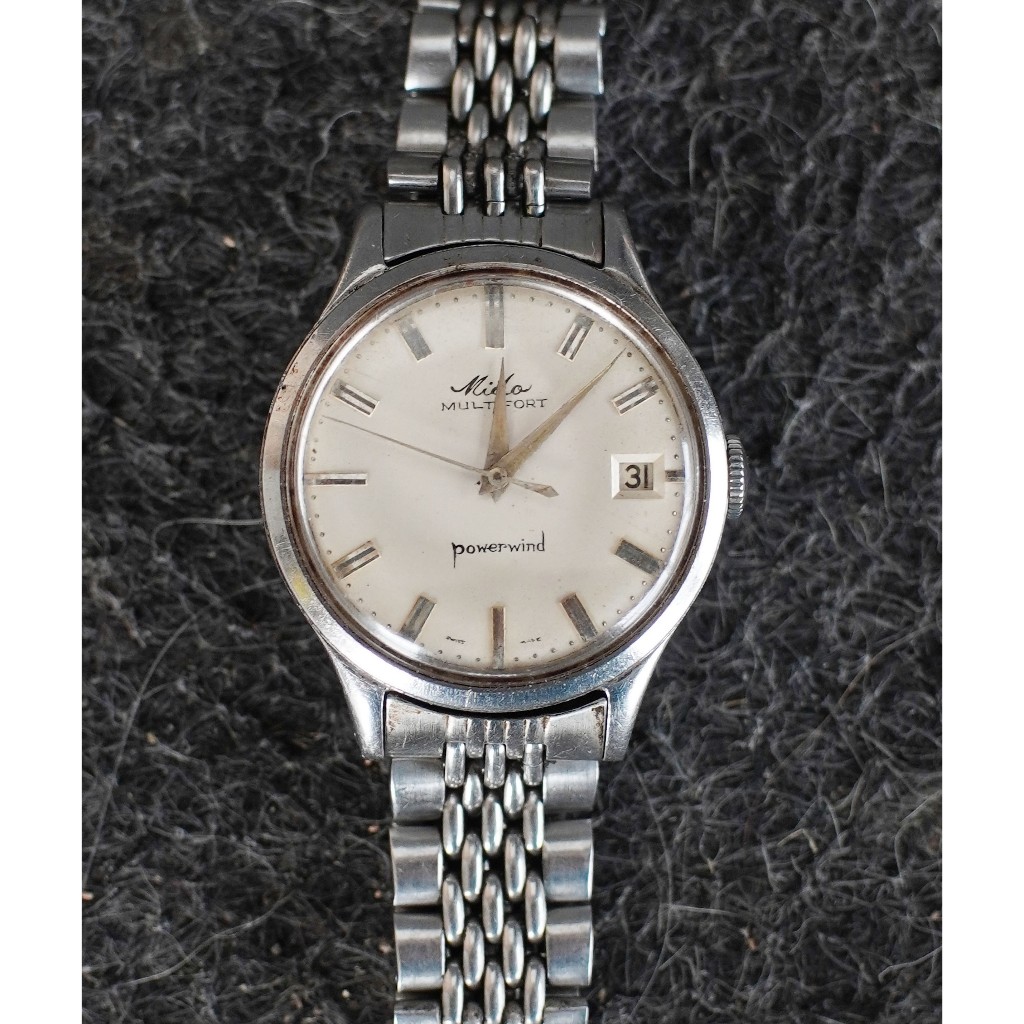 Jam tangan antik Mido Multiford Powerwind kuno kolektor item Swiss Made tahun 1950 an