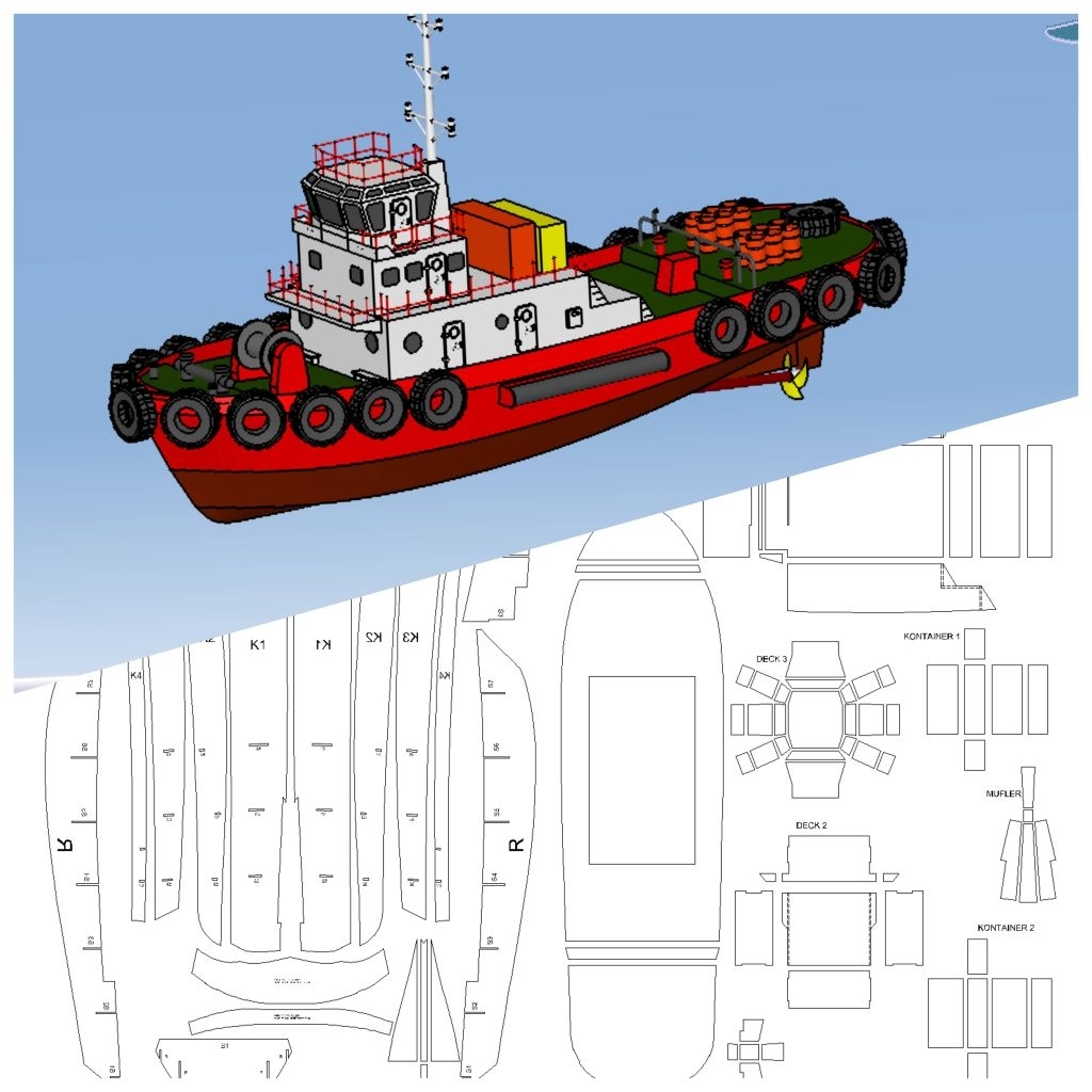 RC Boat Plan / Pola Rancang Bangun Kapal RC/ Tugboat 6
