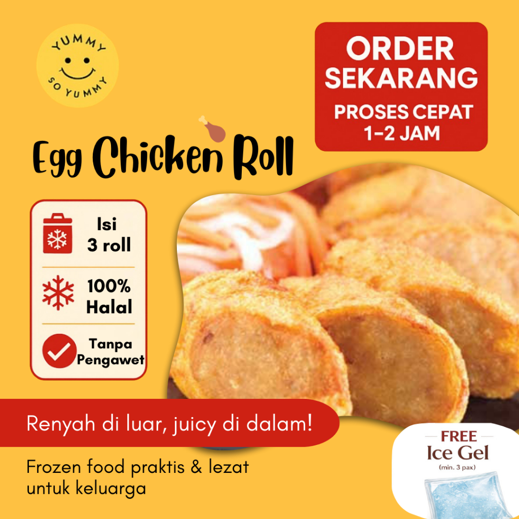 Makanan Beku Frozen Jumbo Egg Chicken Roll Bento Hokben Ayam