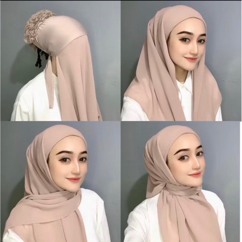 hijab segi empat instan 2 layer bahan ceruti babydol