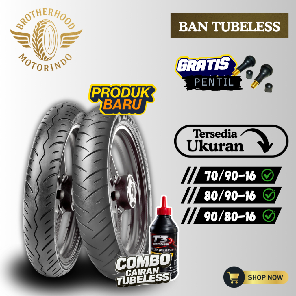 BAN MAXXIS M6211 / M6212 RING 16 TUBELESS 90/80-16 / BAN TUBLES / BAN MOTOR RING 16 / BAN MAXXIS RIN