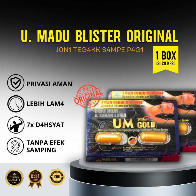 UM GOLD KAPSUL ORIGINAL - UM GOLD BLISTER ORIGINAL 100% JAMU URAT MADU KEMASAN BOX ISI 10PCS