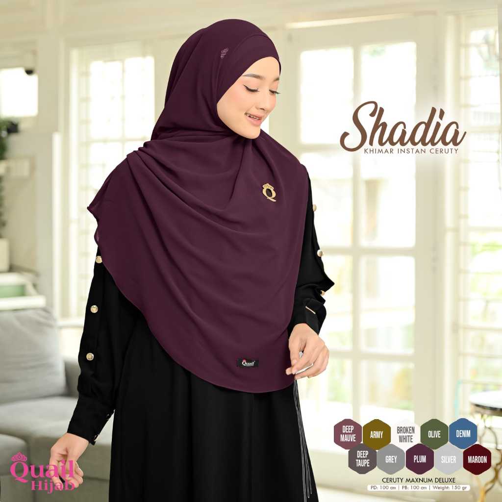 Shadia Khimar Instan Quail Khimar Ceruty With Inner Original Quail Hijab Wanita Shadia Khimar Quail 