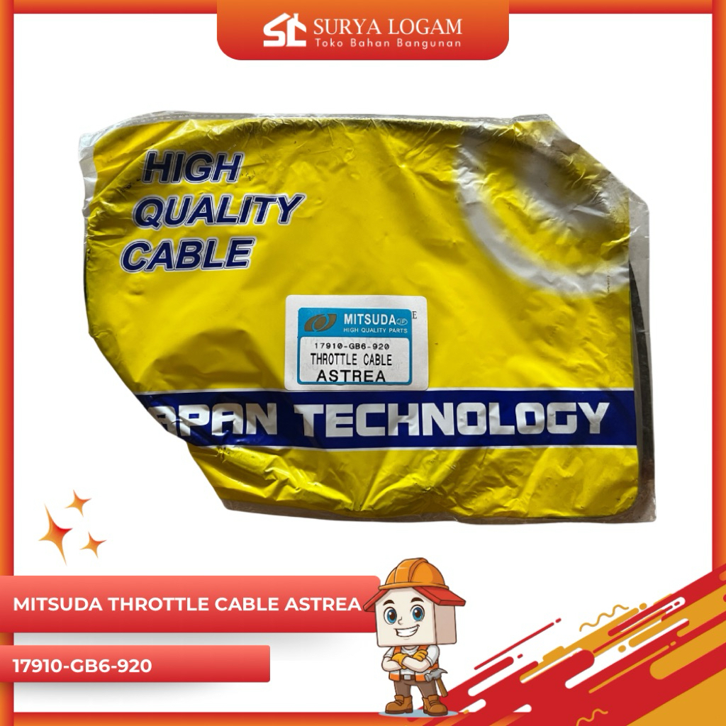 MITSUDA THROTTLE CABLE / KABEL GAS MOTOR HONDA ASTREA 17910-GB6-920