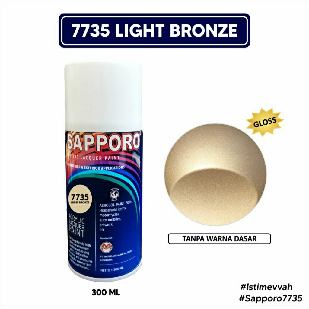 #MAU# Cat Semprot Sapporo Paket Lengkap Light Bronze 7735 (768,7735,7540) Coklat Muda Metallic Perun