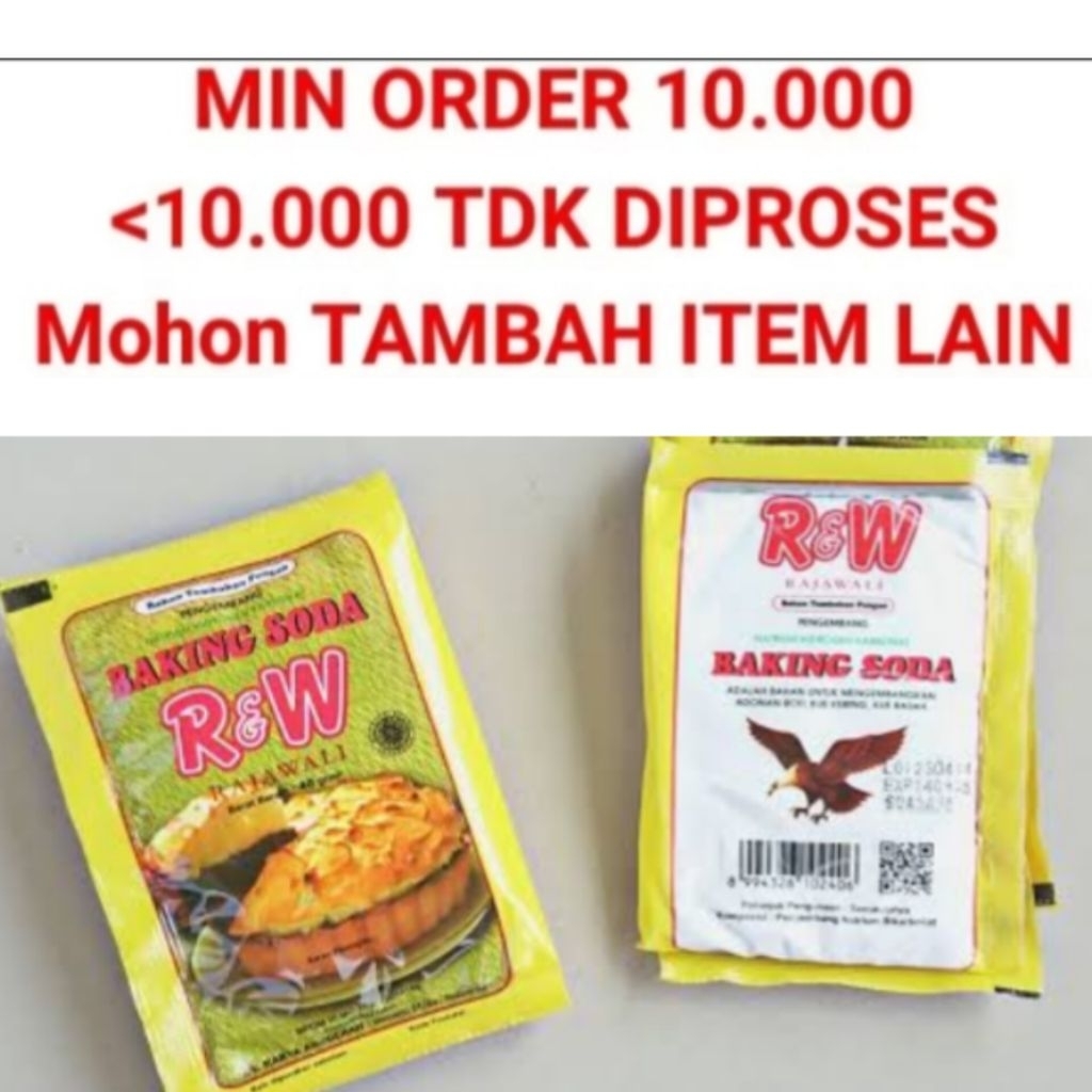 Soda kue bahan pengembang kue R&W rajawali soda kue