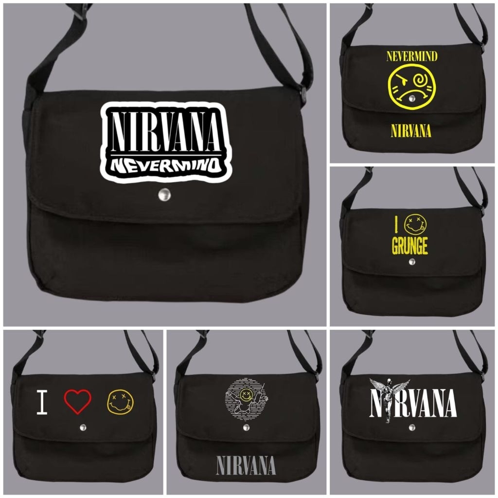 Tas selempang kanvas premium nirvana/Tas selempang kanvas premium/Sling bag canvas premium/Tas bahu 